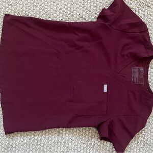 Figs Red Fitted Short Sleeve Tee